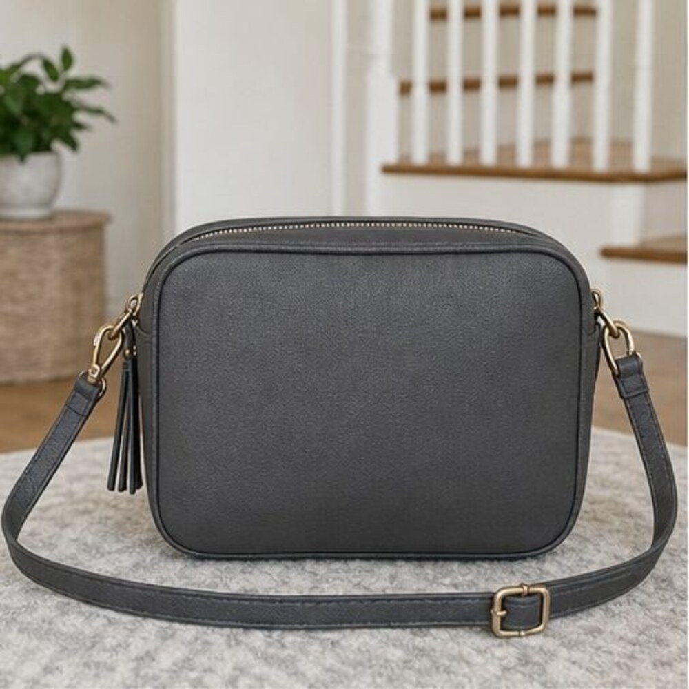 Tan Pebbled Crossbody Bag